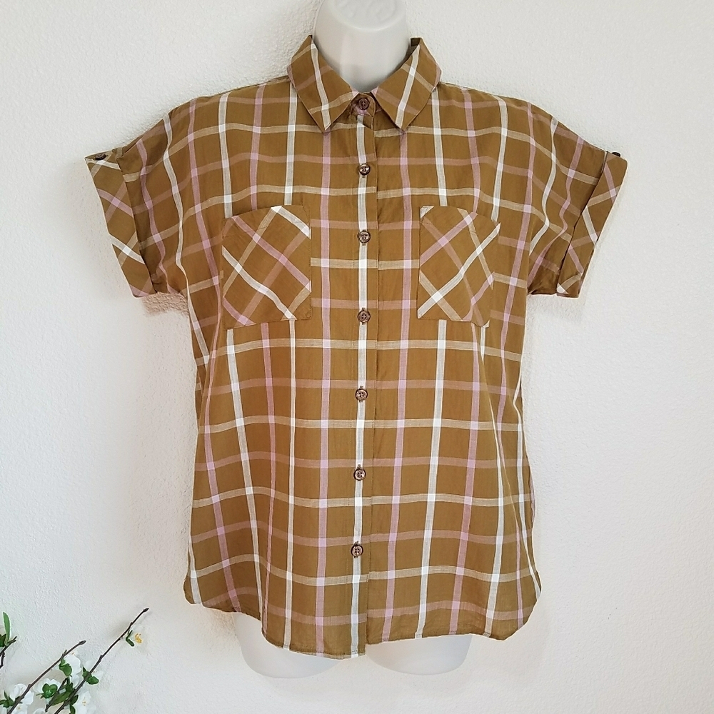 Orvis Short Sleeve Button Front Blouse Shirt